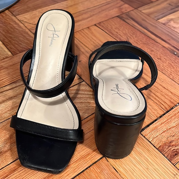 Black open toe chunky heels - Picture 1 of 1